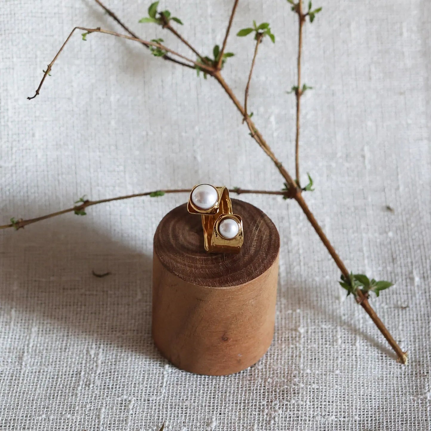Bague anneau ouvert avec perles - Rencontre Visée Bijoux