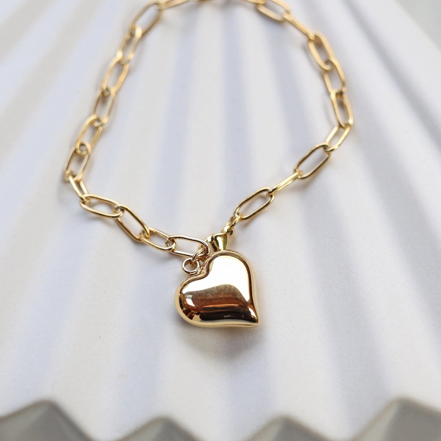 Bracelet breloque cœur personnalisé acier inoxydable doré EMY Visée Bijoux