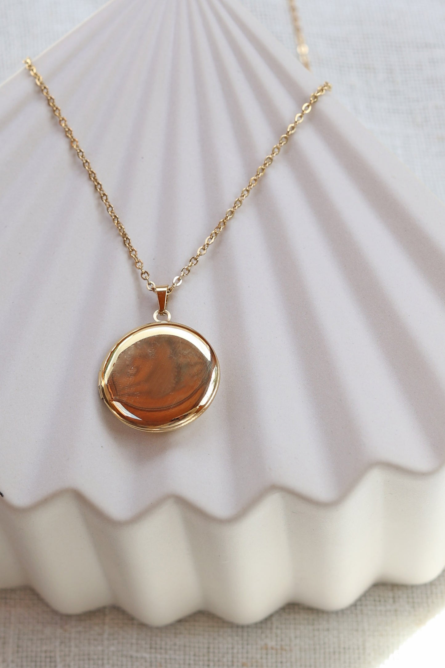 Collier rond médaillon photo personnalisable en acier ELISA