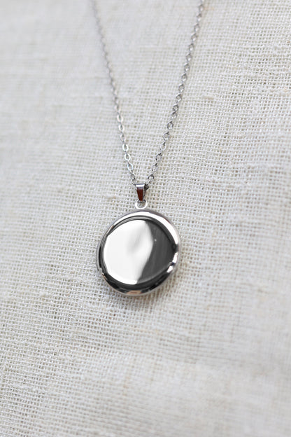Collier rond médaillon photo personnalisable en acier ELISA