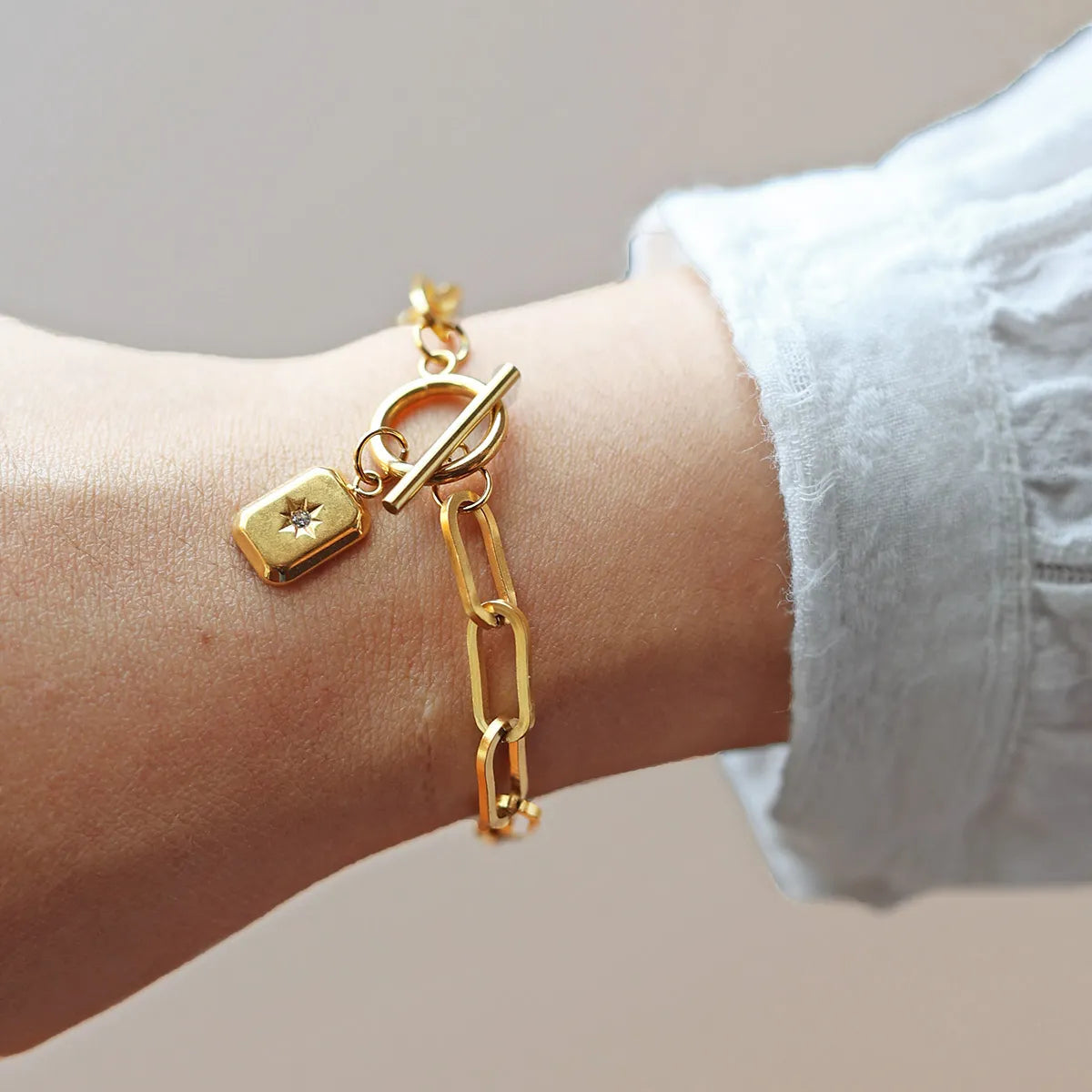 Bracelet breloque étoile gravée au dos — Vœu Visée Bijoux