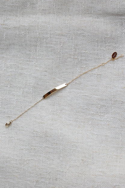 Bracelet gourmette personnalisable MARIE en acier inoxydable doré, gravure prénom ou initiales