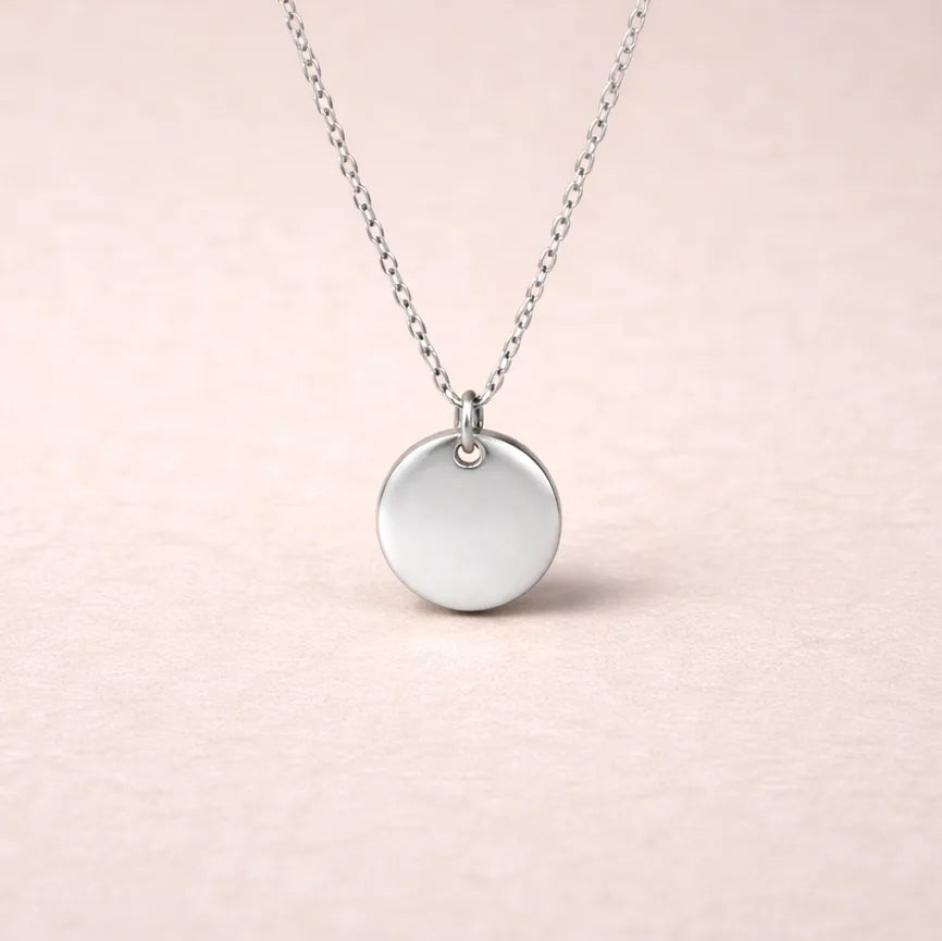 Collier médaille ronde personnalisable — Halo Visée Bijoux