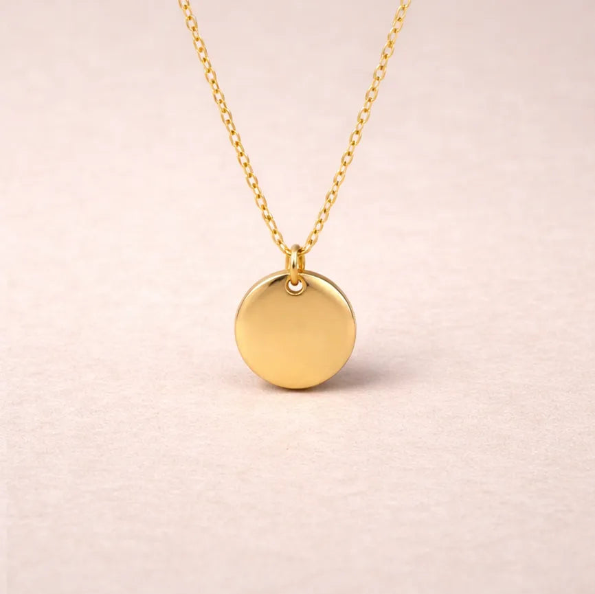 Collier médaille ronde personnalisable — Halo Visée Bijoux
