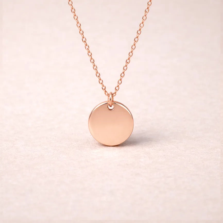 Collier médaille ronde personnalisable — Halo Visée Bijoux