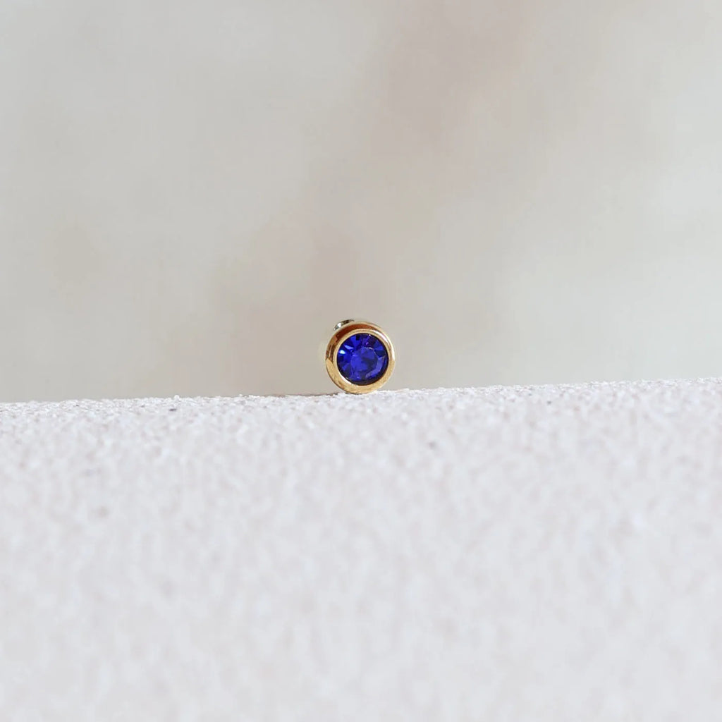 Pierre de naissance bleu roi en acier inoxydable doré, option de personnalisation du bracelet "Mon Choix" par Visée Bijoux