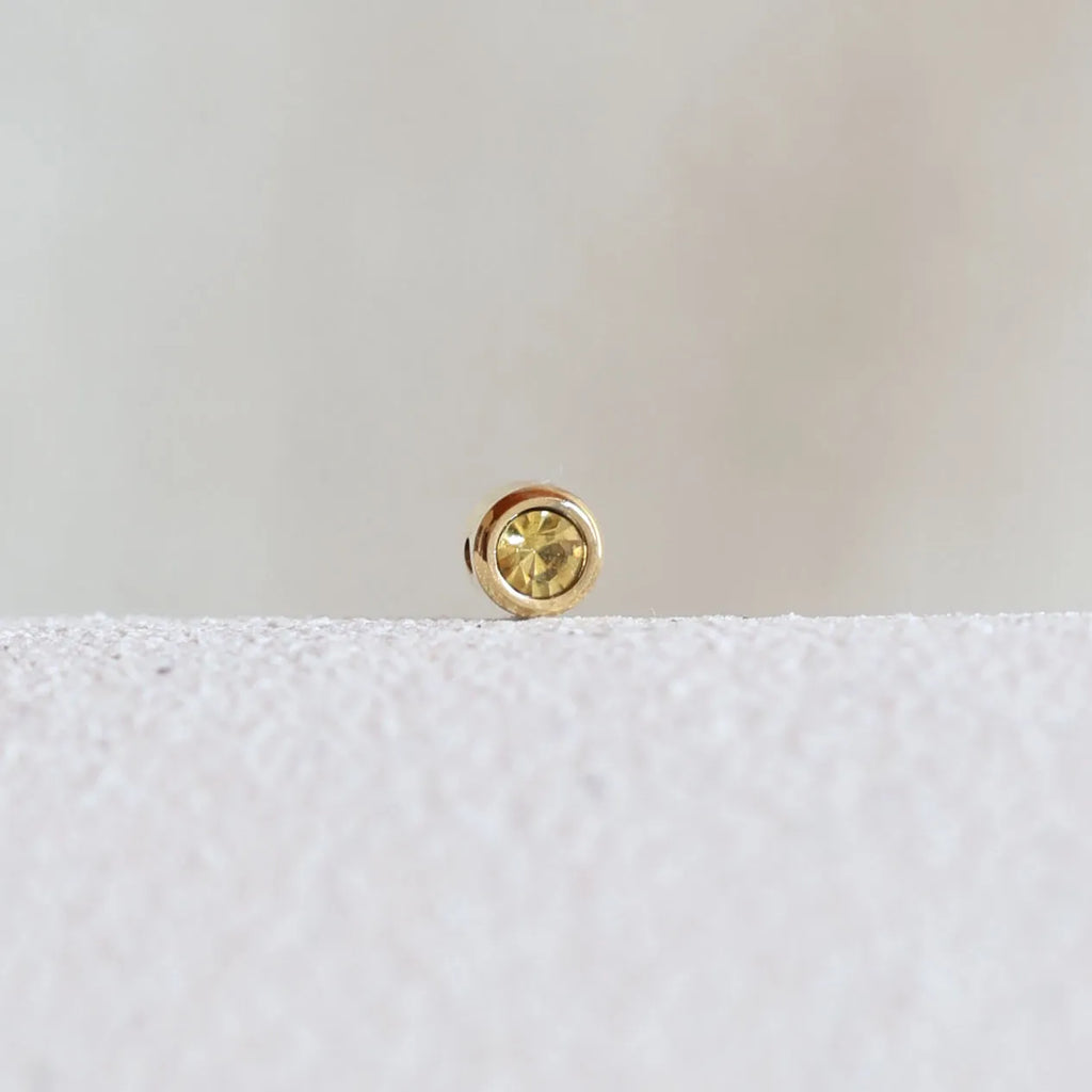 Pierre de naissance jaune en acier inoxydable doré, option de personnalisation du bracelet "Mon Choix" par Visée Bijoux