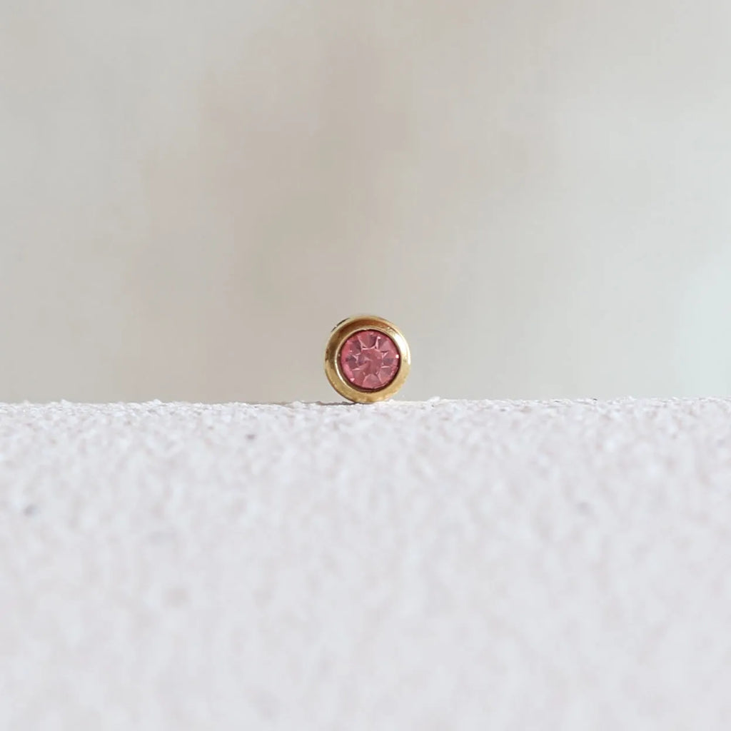Pierre de naissance rose clair en acier inoxydable doré, option de personnalisation du bracelet "Mon Choix" par Visée Bijoux