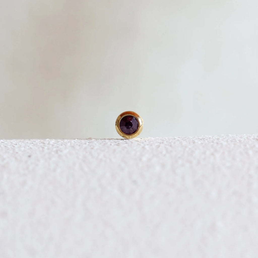 Pierre de naissance violet en acier inoxydable doré, option de personnalisation du bracelet "Mon Choix" par Visée Bijoux