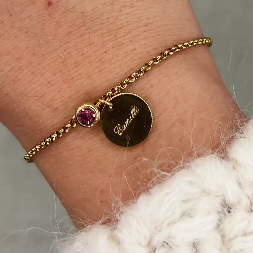 Bracelet personnalisé avec couleur au choix et gravure - Mon Choix