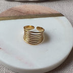Vidéo de la bague J'ai changé multi-rang ajustable en acier inoxydable doré.